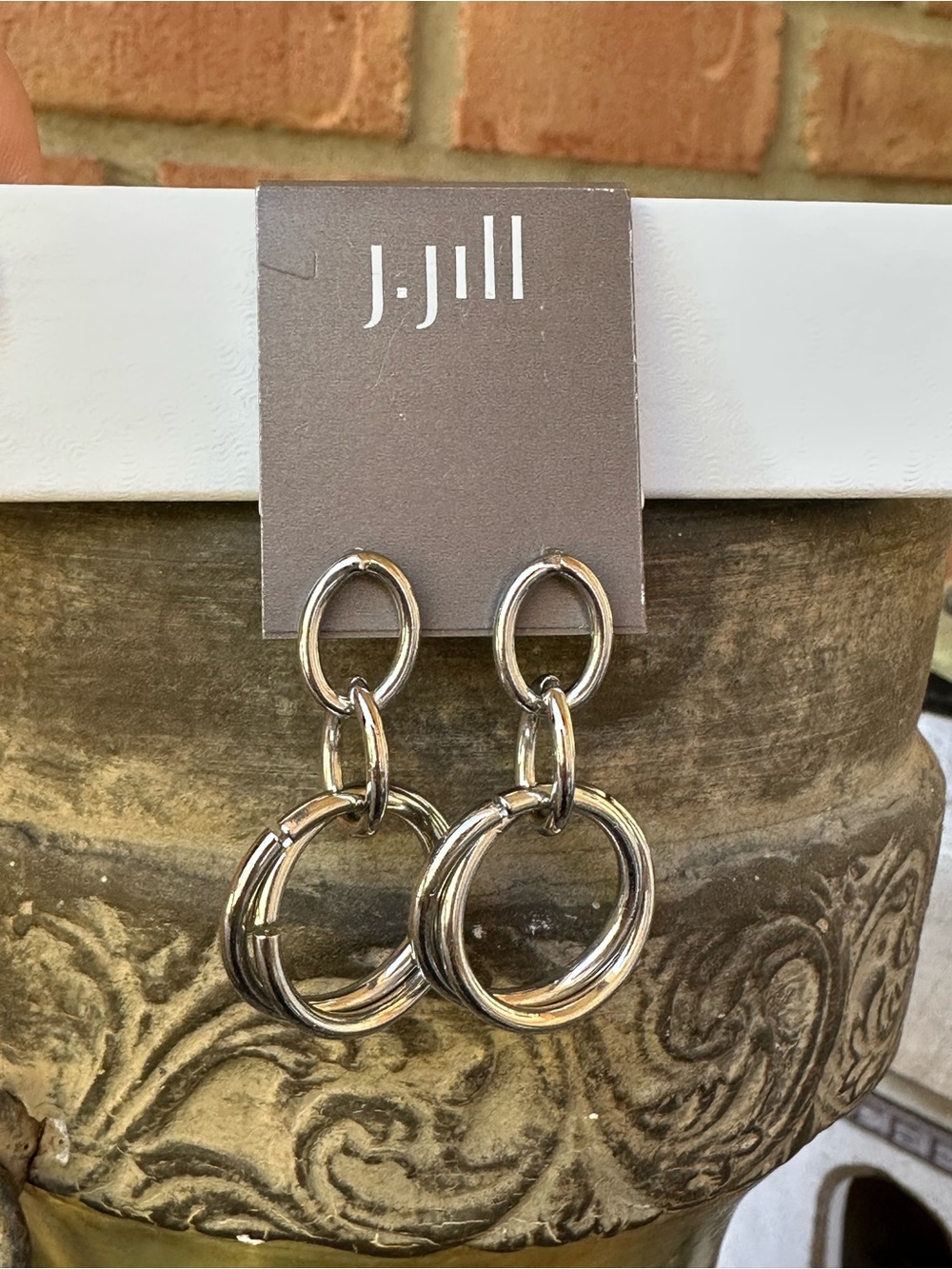 J.Jill mixed metal interlocking hoop earrings